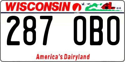 WI license plate 287OBO