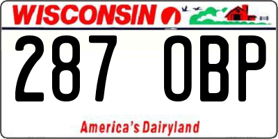 WI license plate 287OBP