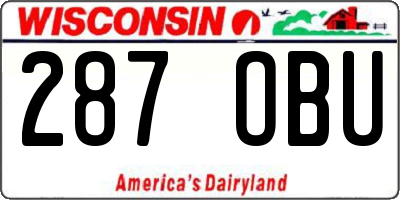 WI license plate 287OBU