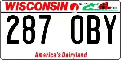 WI license plate 287OBY