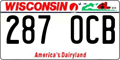 WI license plate 287OCB