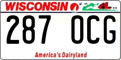WI license plate 287OCG