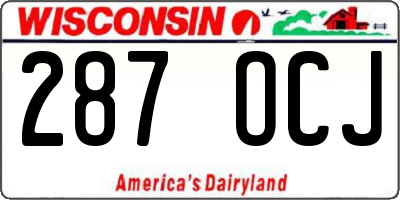 WI license plate 287OCJ