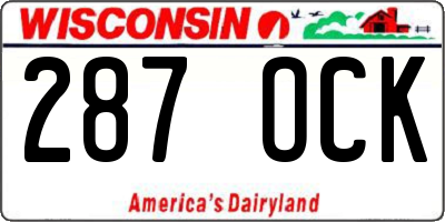 WI license plate 287OCK