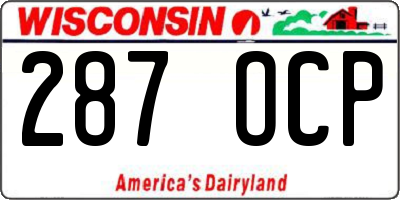 WI license plate 287OCP