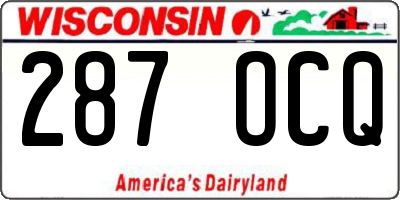 WI license plate 287OCQ