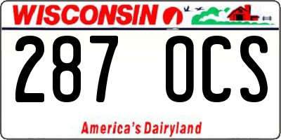 WI license plate 287OCS