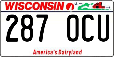 WI license plate 287OCU