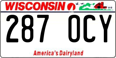 WI license plate 287OCY