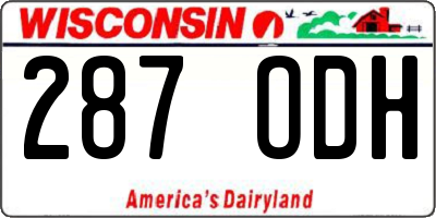 WI license plate 287ODH