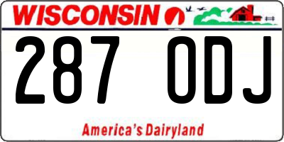WI license plate 287ODJ