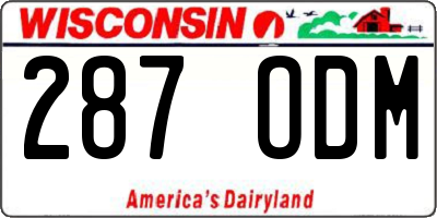 WI license plate 287ODM