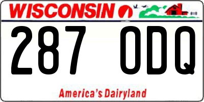 WI license plate 287ODQ