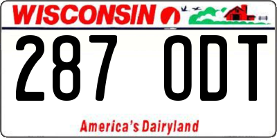 WI license plate 287ODT