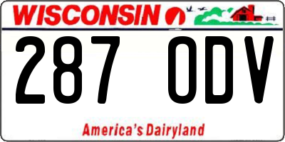 WI license plate 287ODV
