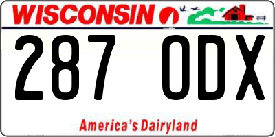 WI license plate 287ODX