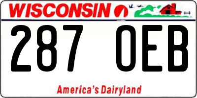 WI license plate 287OEB