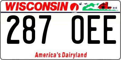WI license plate 287OEE