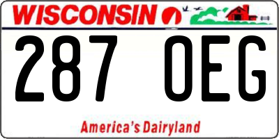 WI license plate 287OEG