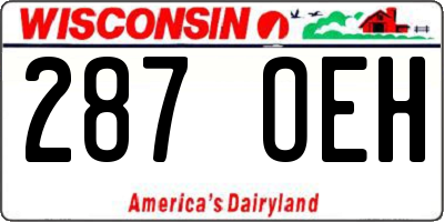 WI license plate 287OEH