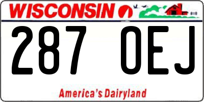 WI license plate 287OEJ