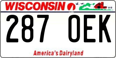 WI license plate 287OEK