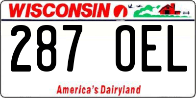 WI license plate 287OEL
