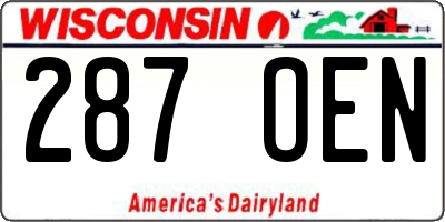 WI license plate 287OEN