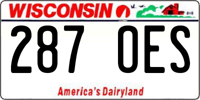 WI license plate 287OES