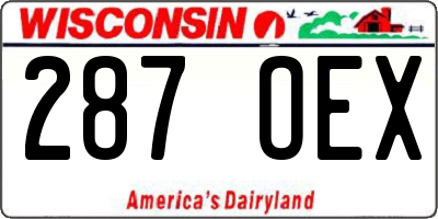 WI license plate 287OEX