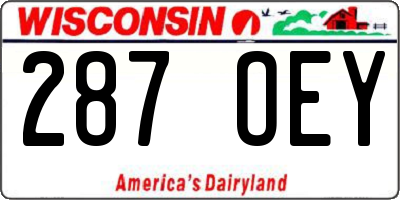 WI license plate 287OEY
