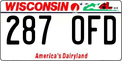 WI license plate 287OFD