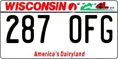 WI license plate 287OFG