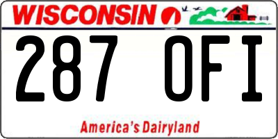 WI license plate 287OFI