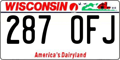 WI license plate 287OFJ