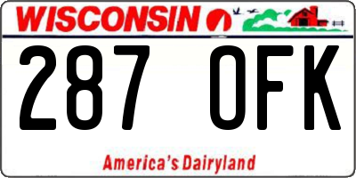 WI license plate 287OFK