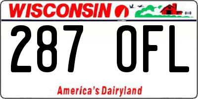 WI license plate 287OFL