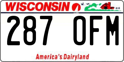 WI license plate 287OFM