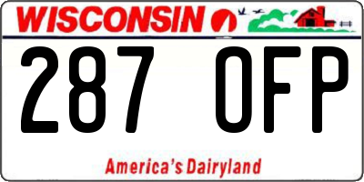 WI license plate 287OFP