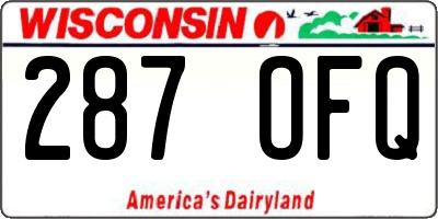 WI license plate 287OFQ