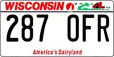 WI license plate 287OFR