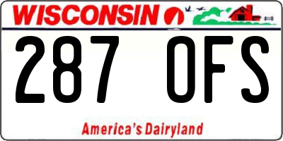 WI license plate 287OFS