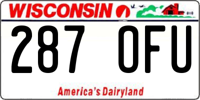 WI license plate 287OFU