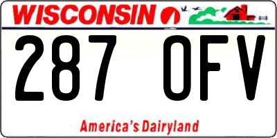 WI license plate 287OFV
