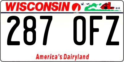 WI license plate 287OFZ