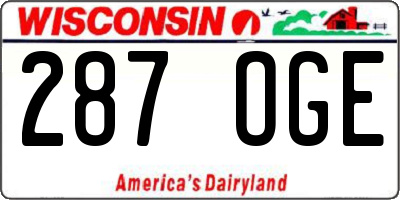 WI license plate 287OGE