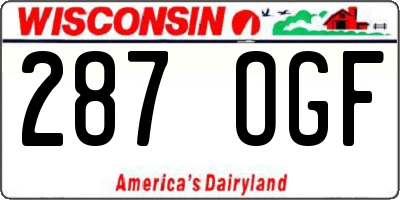 WI license plate 287OGF