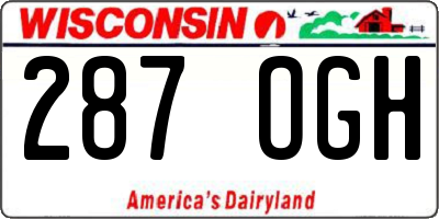 WI license plate 287OGH