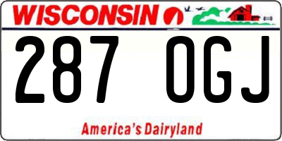 WI license plate 287OGJ