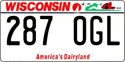 WI license plate 287OGL
